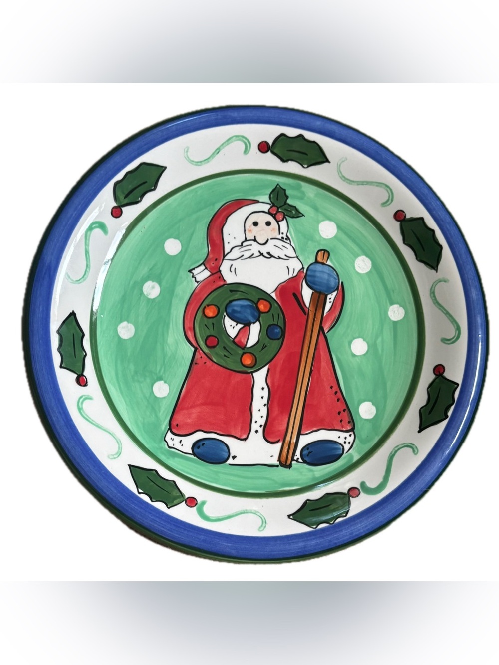 Libbey Santa Claus Cookie Serving Plate Or Single Dinner Plate Stoneware Holiday